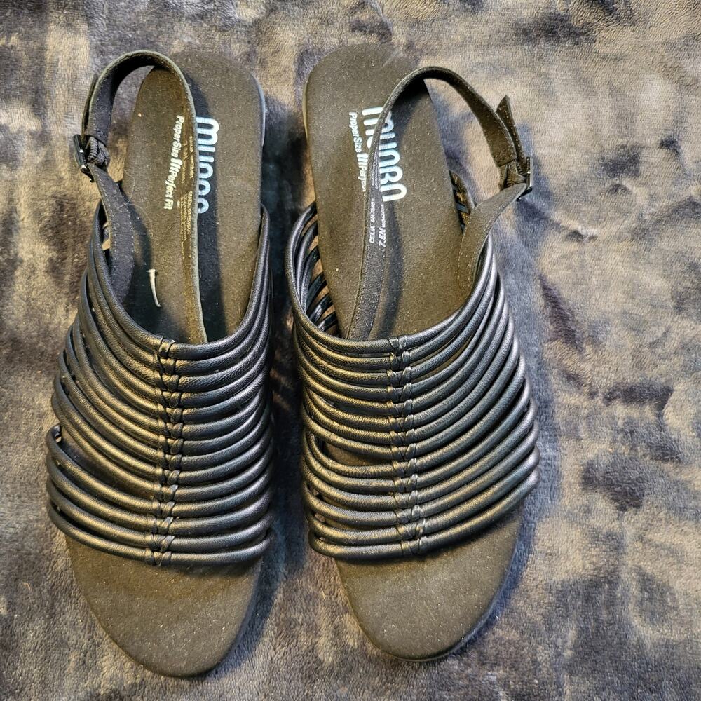 NEW Munro Celia slingback sandals in black lamb leather size 7.5